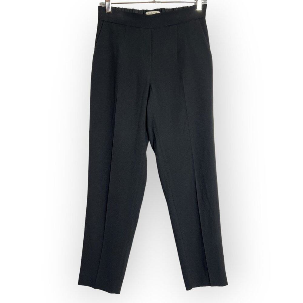 Aritzia Babaton Cohen Pant SIZE 0 Black Pull-On Cropped Pleated Trousers